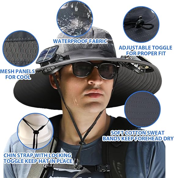 🧢 LIMITED-TIME 50% OFF! ✨ Solar Fan Sun Hat – UPF 50+, Dual Power, Ultralight ☀️