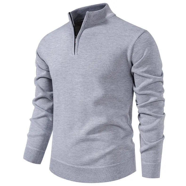 Men's Mock Neck 1/4 Zip Knit Pullover Sweater, Warm Long Sleeve Casual Business Top