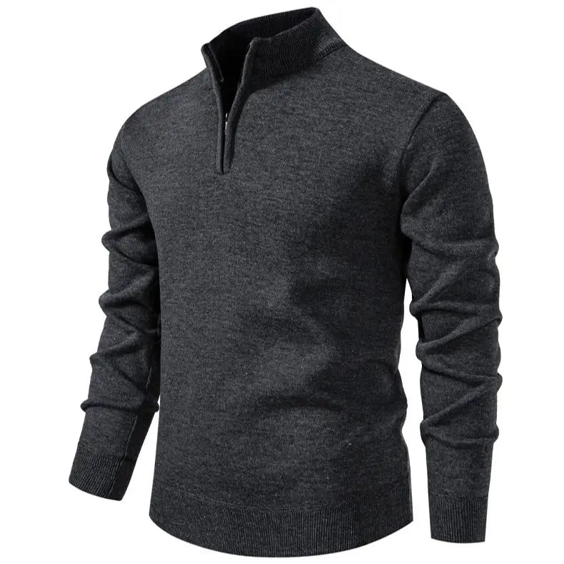 Men's Mock Neck 1/4 Zip Knit Pullover Sweater, Warm Long Sleeve Casual Business Top