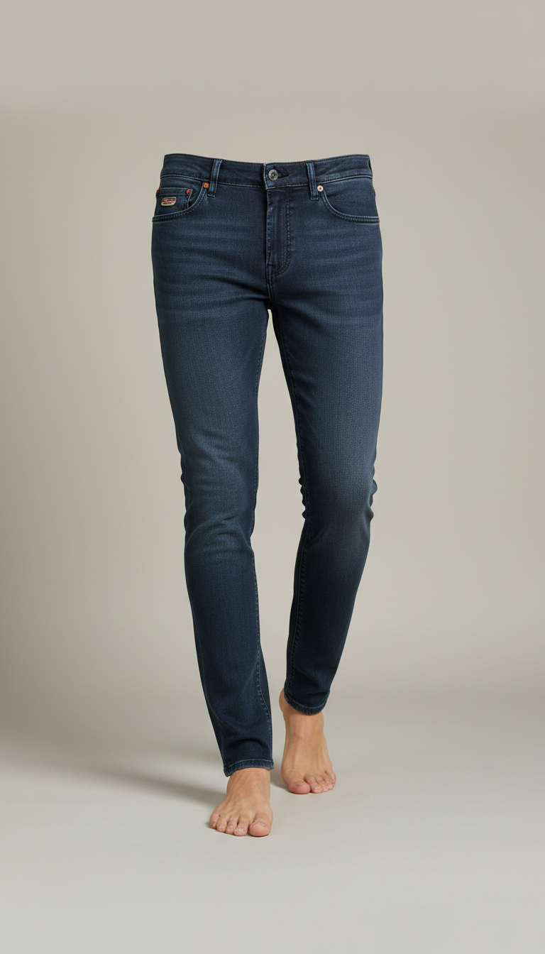 Slim-Fit Denim Jeans in Slate Blue