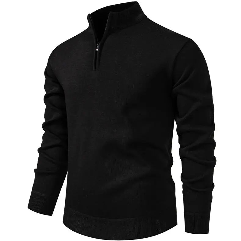 Men's Mock Neck 1/4 Zip Knit Pullover Sweater, Warm Long Sleeve Casual Business Top