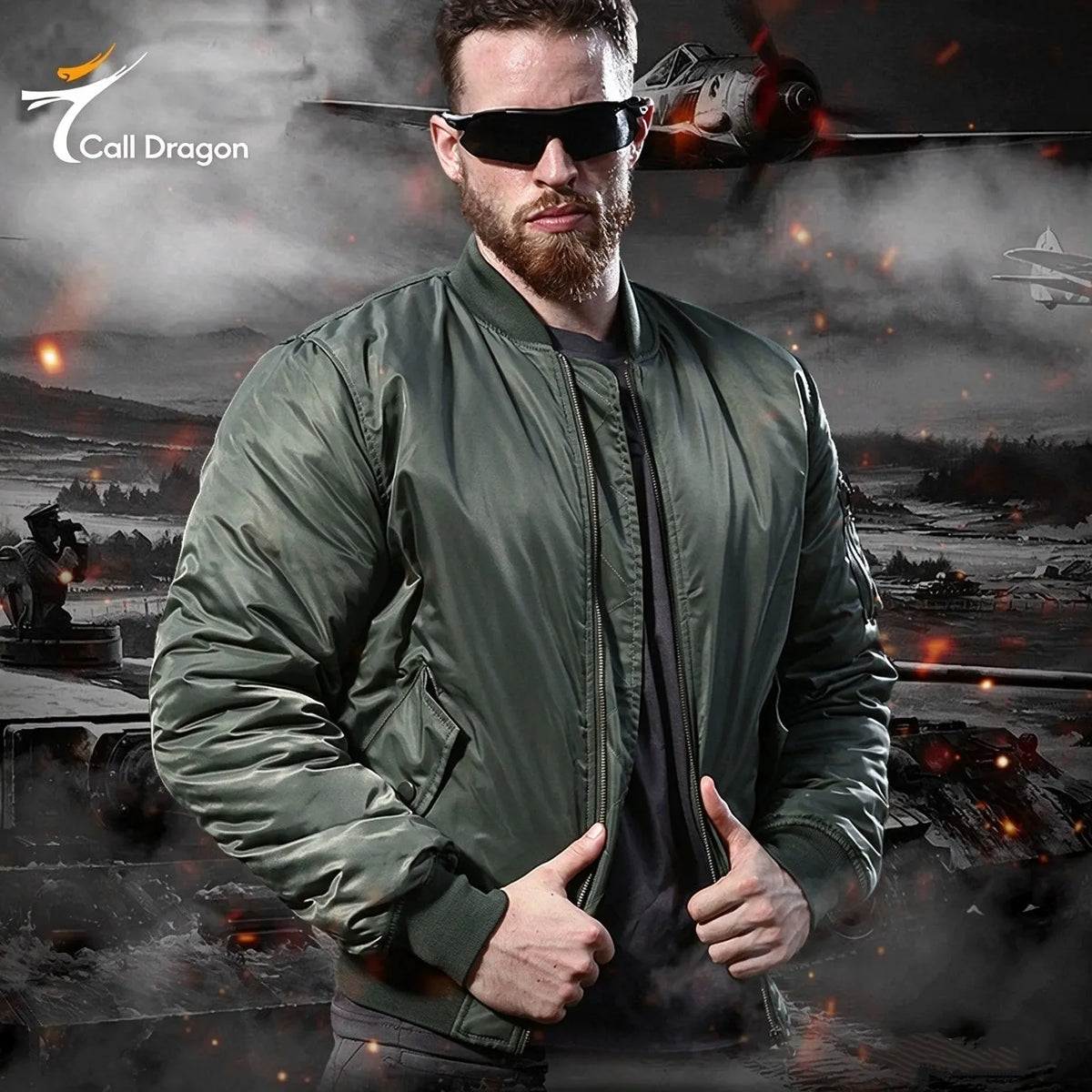 Men's Winter MA-1 Air Force Flight Bomber Jacket | Tactical Camo Padded Coat