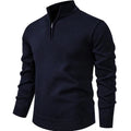 Men's Mock Neck 1/4 Zip Knit Pullover Sweater, Warm Long Sleeve Casual Business Top